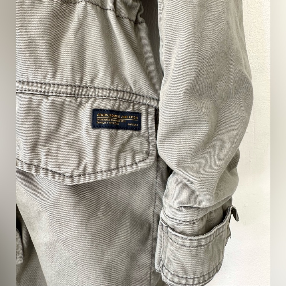 Abercrombie & Fitch Olive Utility Jacket with Fur Trimmed Hood - Picture 7 of 7